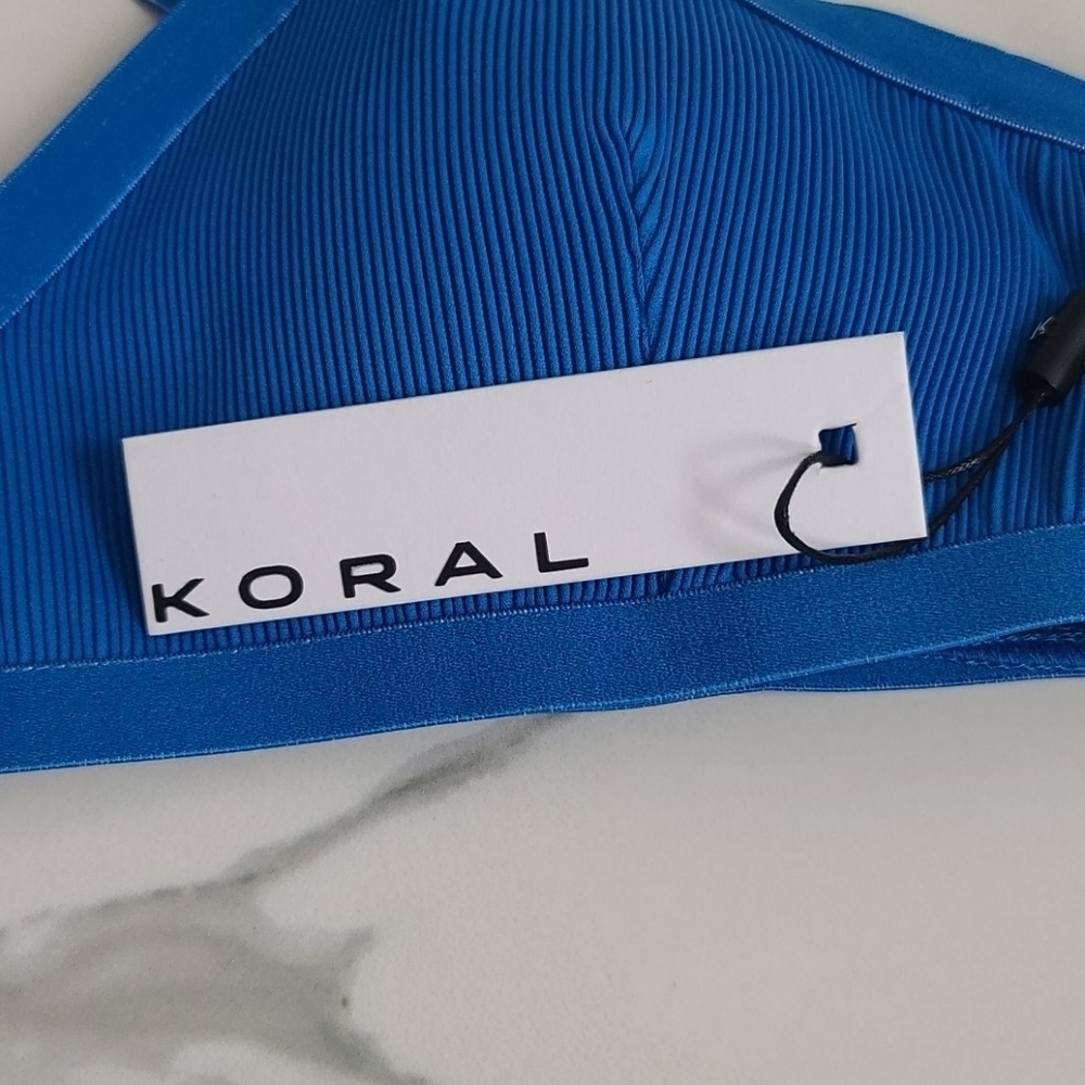Koral NWT "Time Groove" Ribbed Jersey Sports Bra - Picture 3 of 8